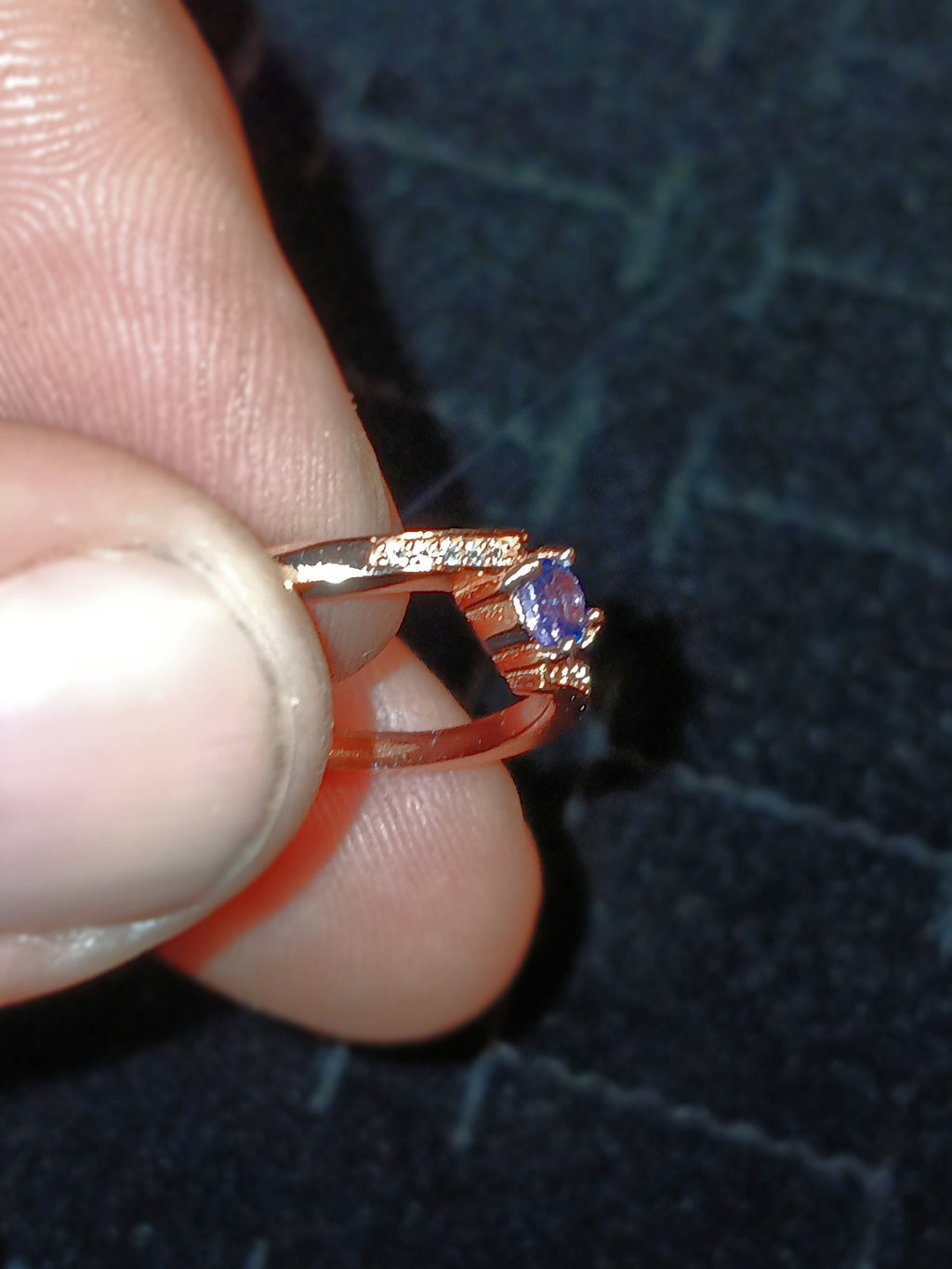 Silver tazanite ring