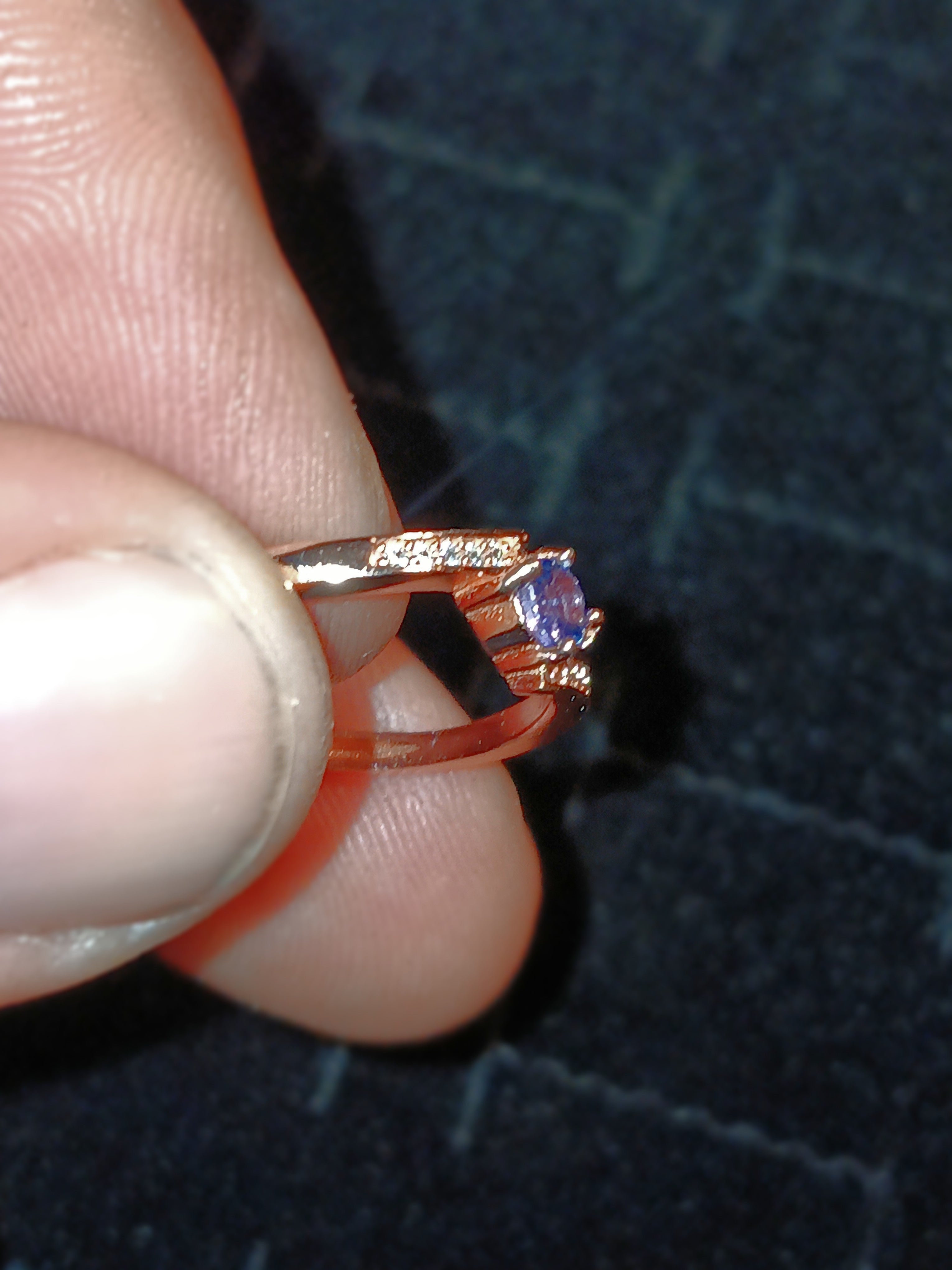 Silver tazanite ring