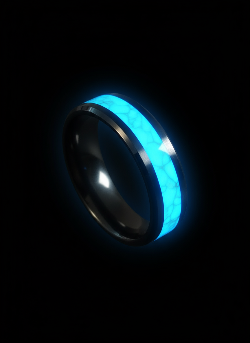 Blue and black ring with glow effect