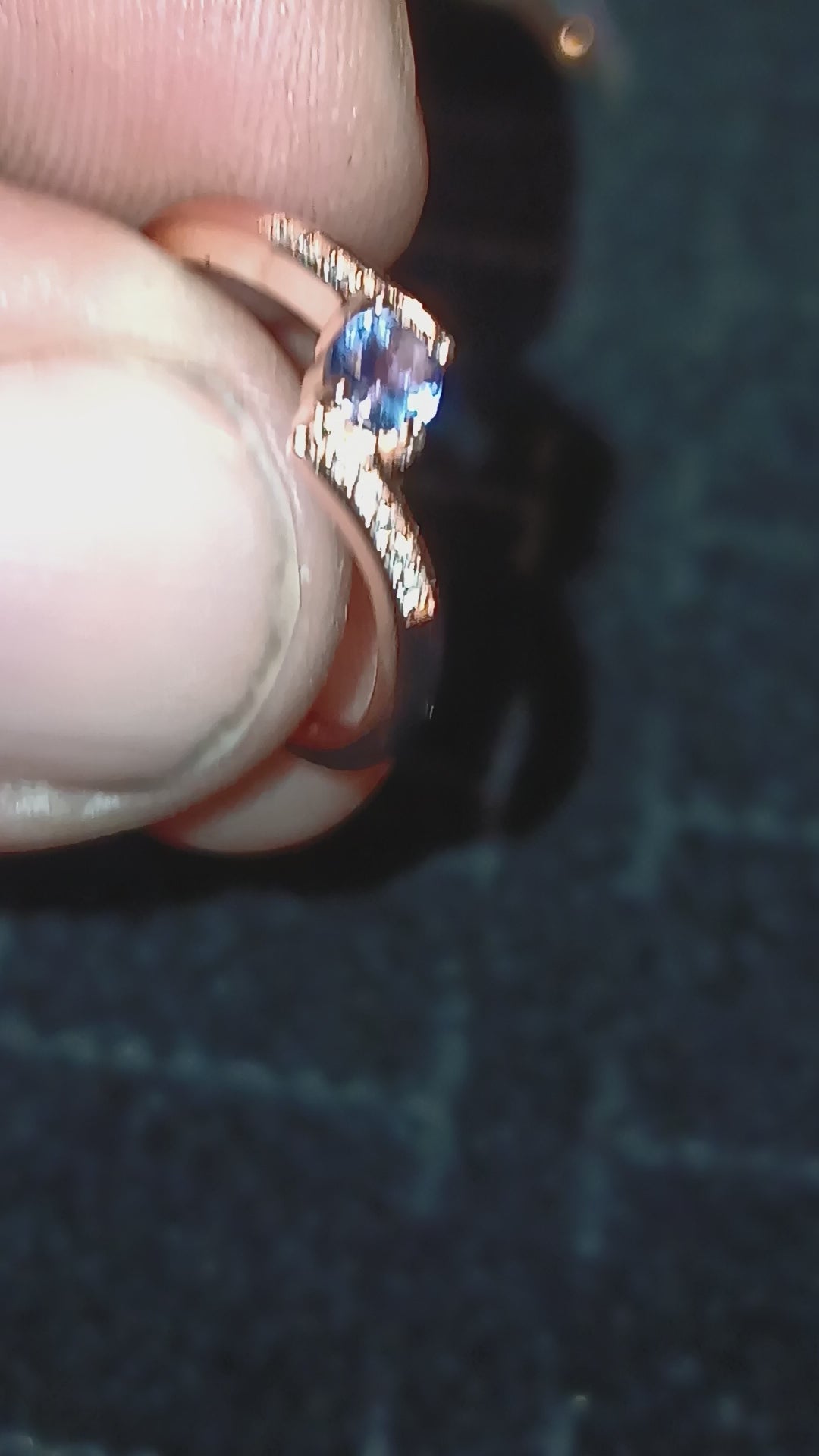 Silver tazanite ring