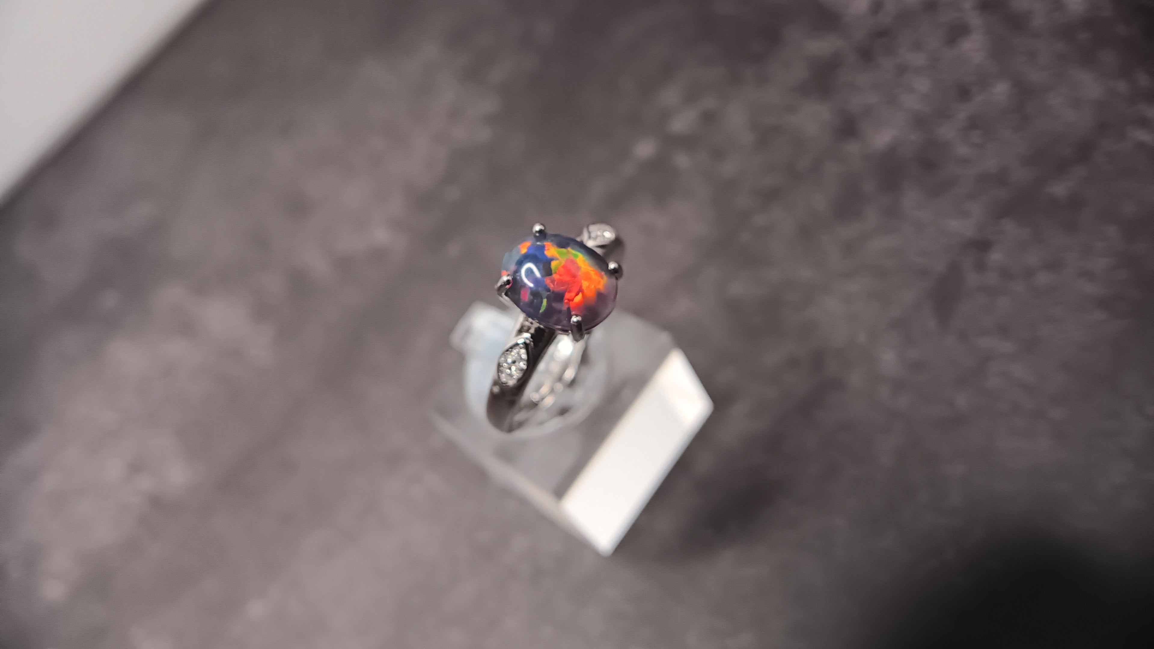 Smoked ethiopian opal ring