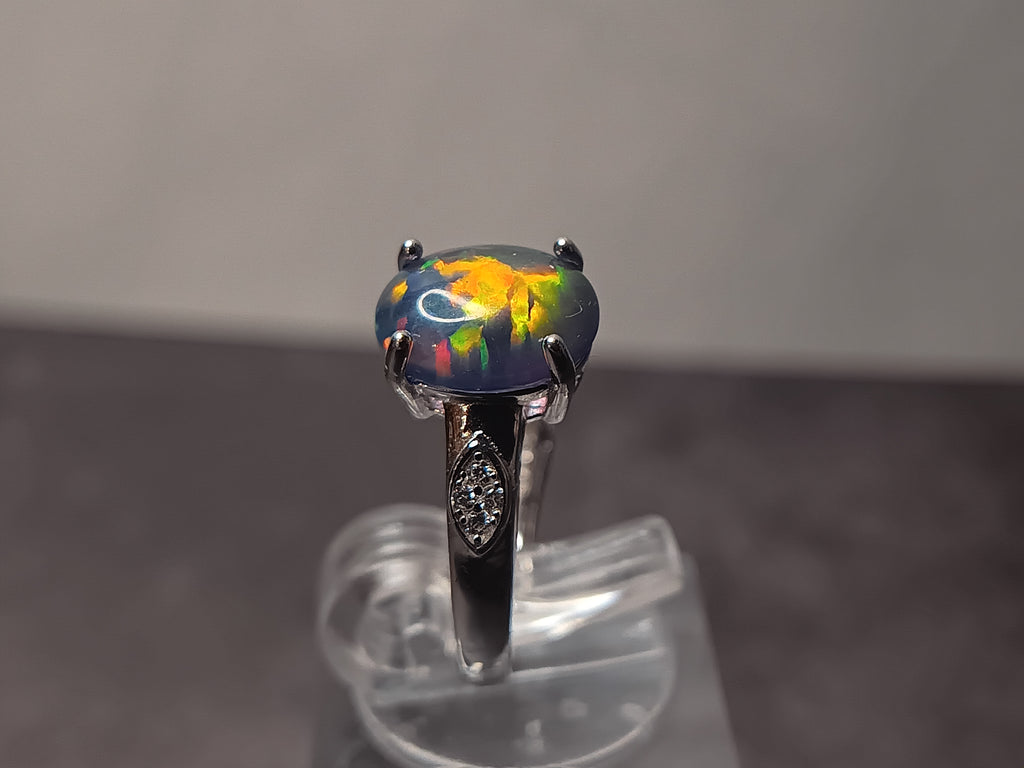 Smoked ethiopian opal ring