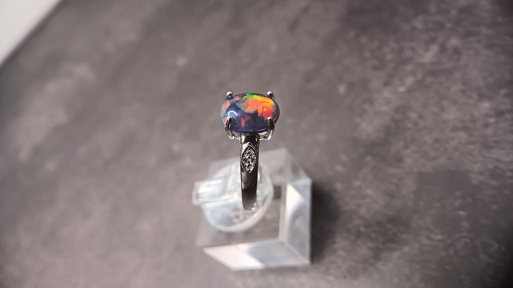 Smoked ethiopian opal ring