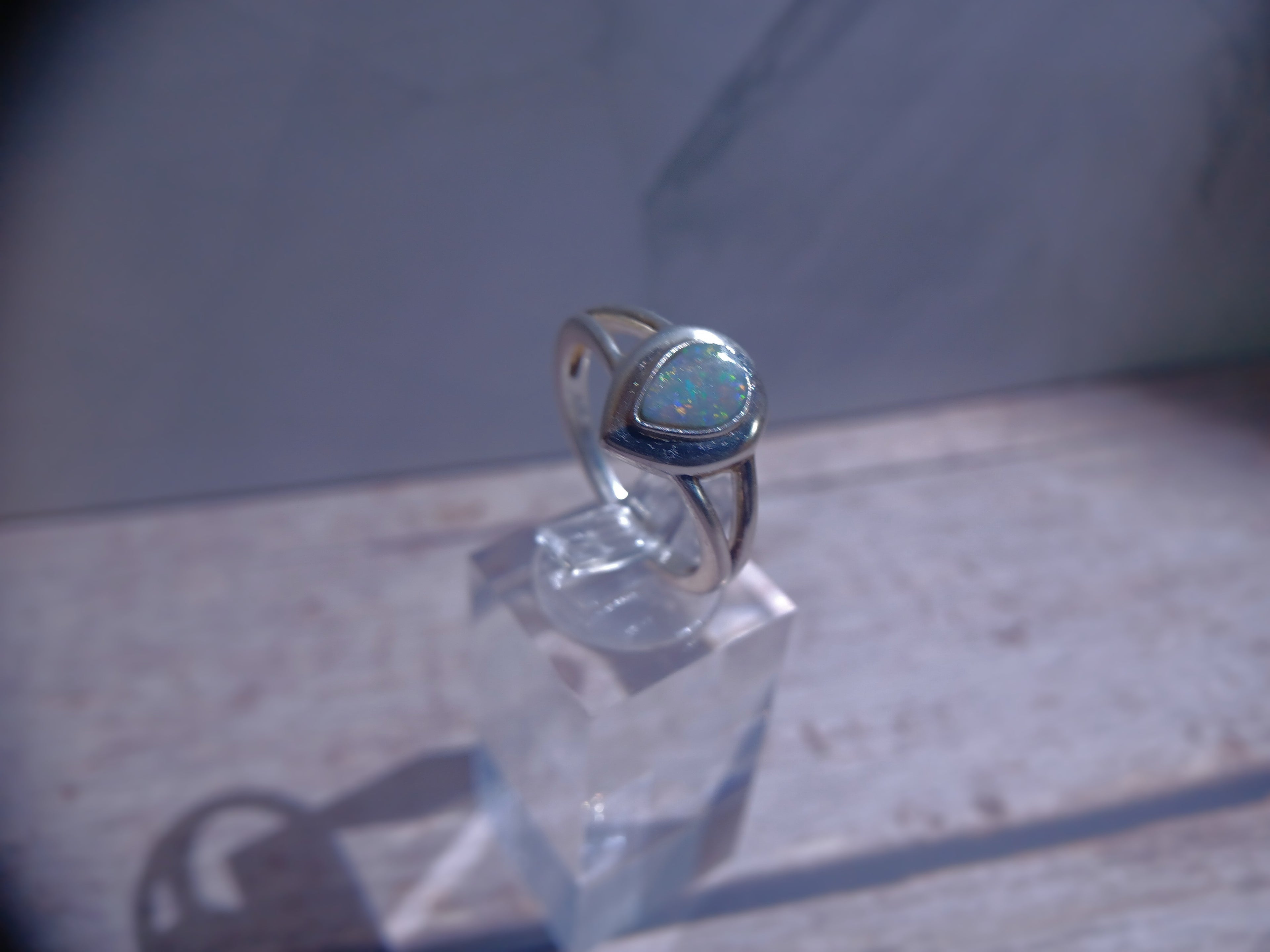 Lightning Ridge Australian opal ring