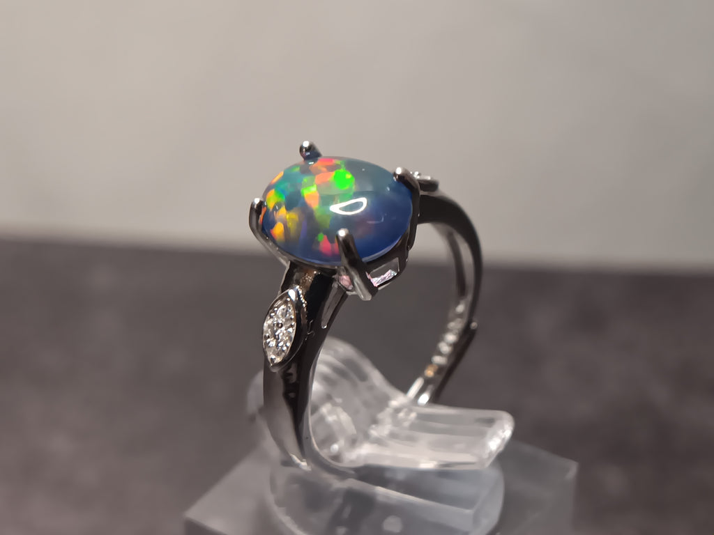 Smoked ethiopian opal ring