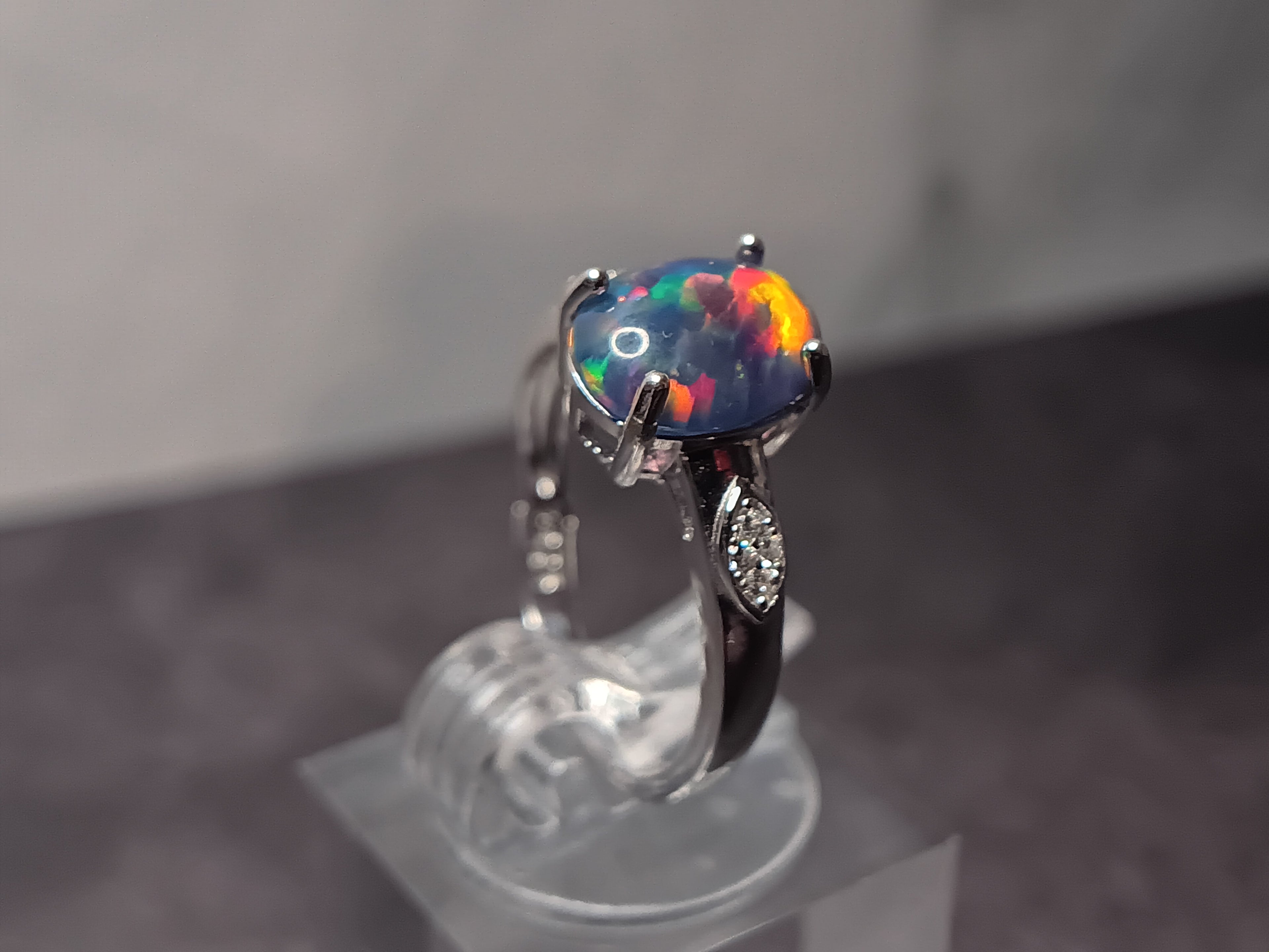 Smoked ethiopian opal ring