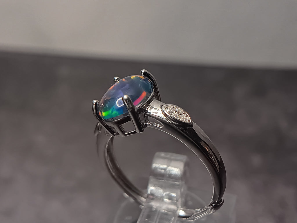 Smoked ethiopian opal ring